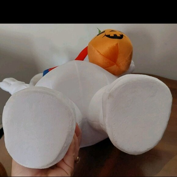 HTF Halloween Ghostbusters Stay Puff Marshmallow Man Plush w/Pumpkin 19" Gemmy - Picture 5 of 8